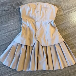Zara Tan Striped Mini Dress